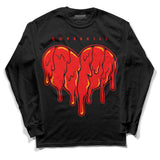 Red Collection DopeSkill Long Sleeve T-Shirt Slime Drip Heart Graphic