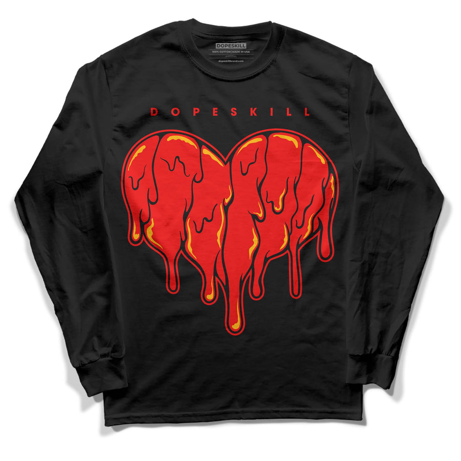 Red Collection DopeSkill Long Sleeve T-Shirt Slime Drip Heart Graphic