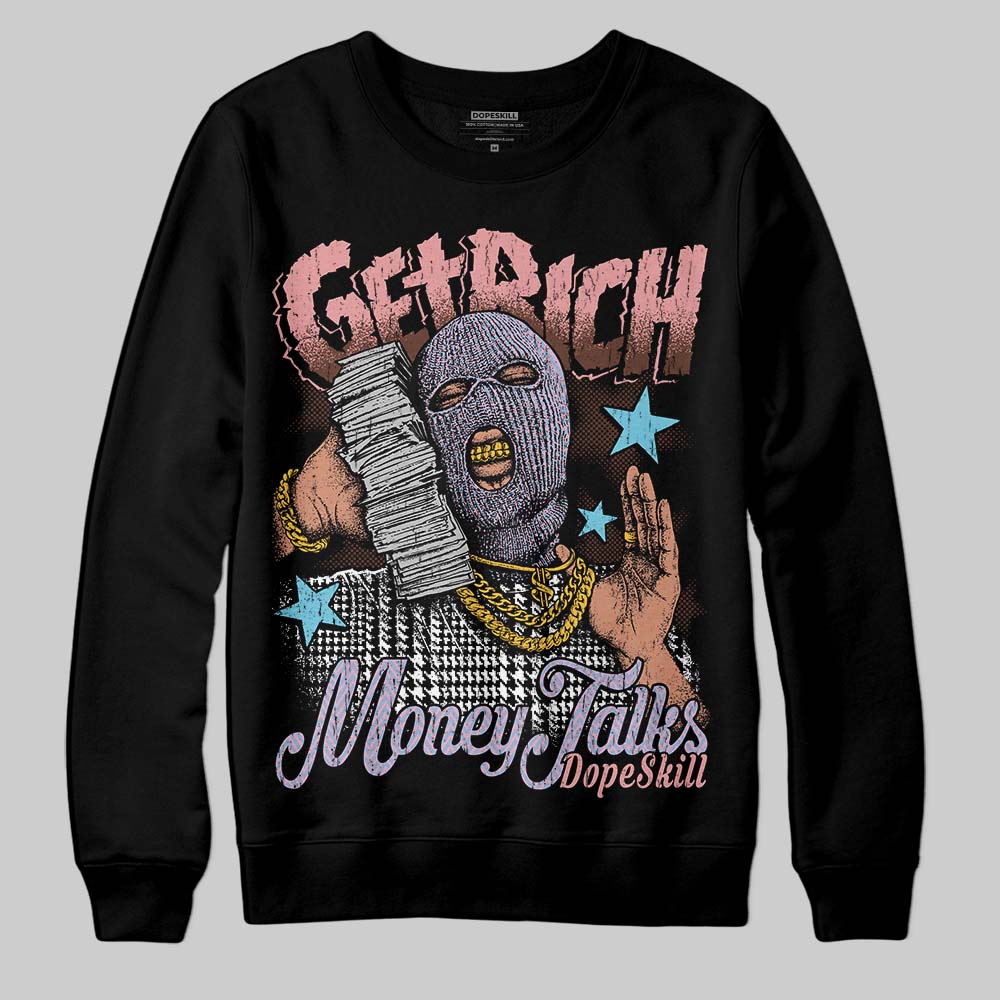 Harris Tweed x Denim Turquoise Dunk DopeSkill Sweatshirt Get Rich Graphic