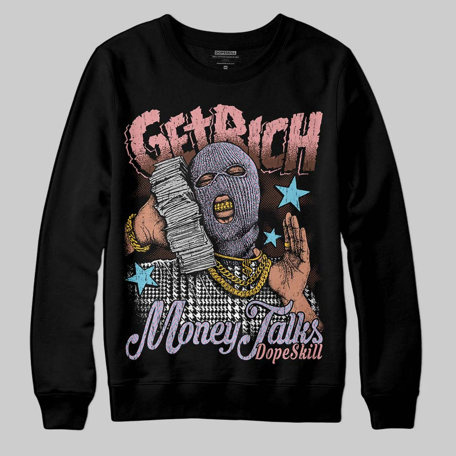Harris Tweed x Denim Turquoise Dunk DopeSkill Sweatshirt Get Rich Graphic