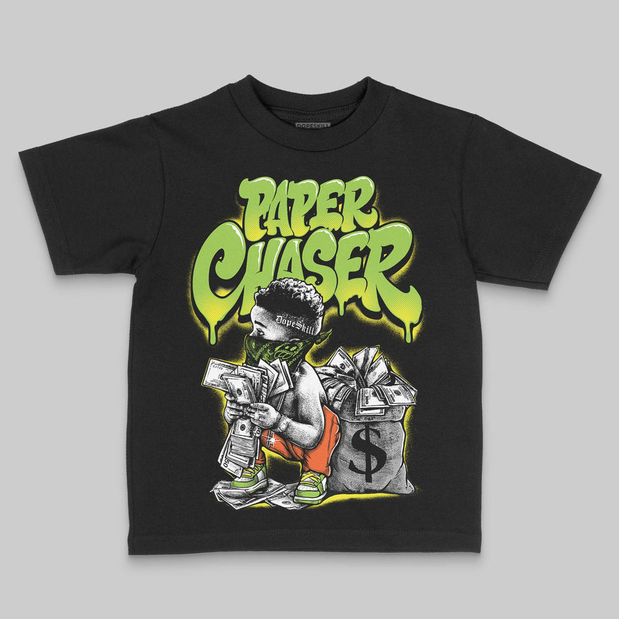 Neon Green 'Paper Chaser Boy' DopeSkill Graphic Toddler Kids T-shirt