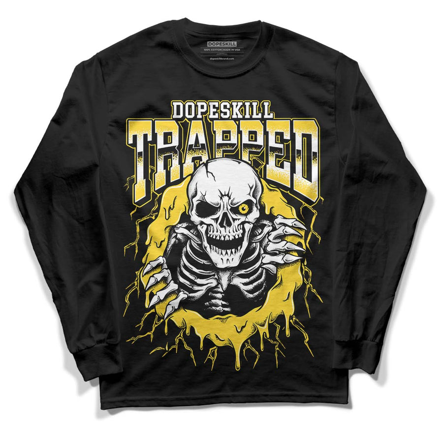 Black Tour Yellow AJ 4 Thunder DopeSkill Long Sleeve T-Shirt Trapped Halloween Graphic