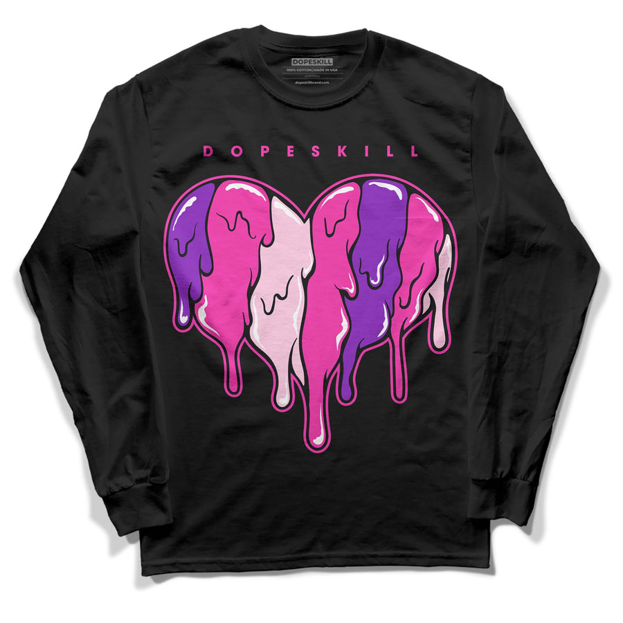 Pink Collection DopeSkill Long Sleeve T-Shirt Slime Drip Heart Graphic
