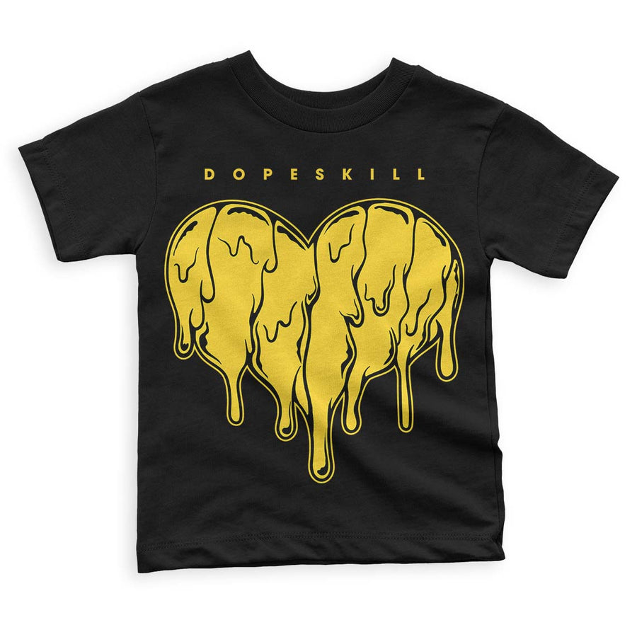 Black Tour Yellow AJ 4 Thunder DopeSkill Toddler Kids T-shirt Slime Drip Heart Graphic