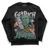Green Glow 3s DopeSkill Long Sleeve T-Shirt Get Rich Graphic