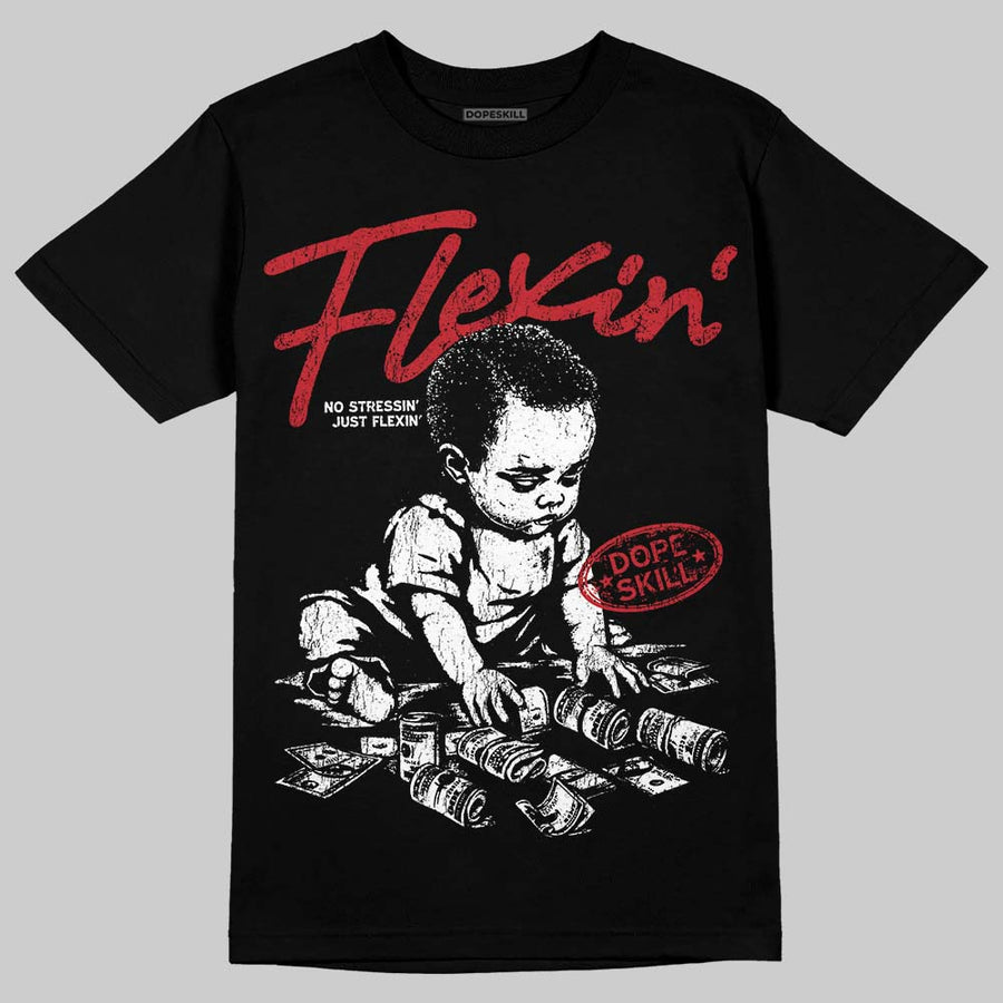 Fire Red “Black Tongue” 5s DopeSkill T-Shirt Flexin' Graphic