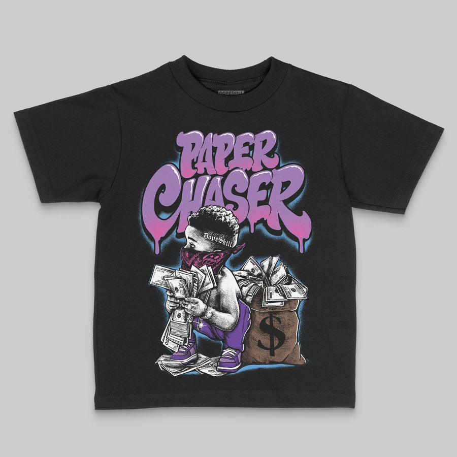 PURPLE 'Paper Chaser Boy' DopeSkill Graphic Toddler Kids T-shirt