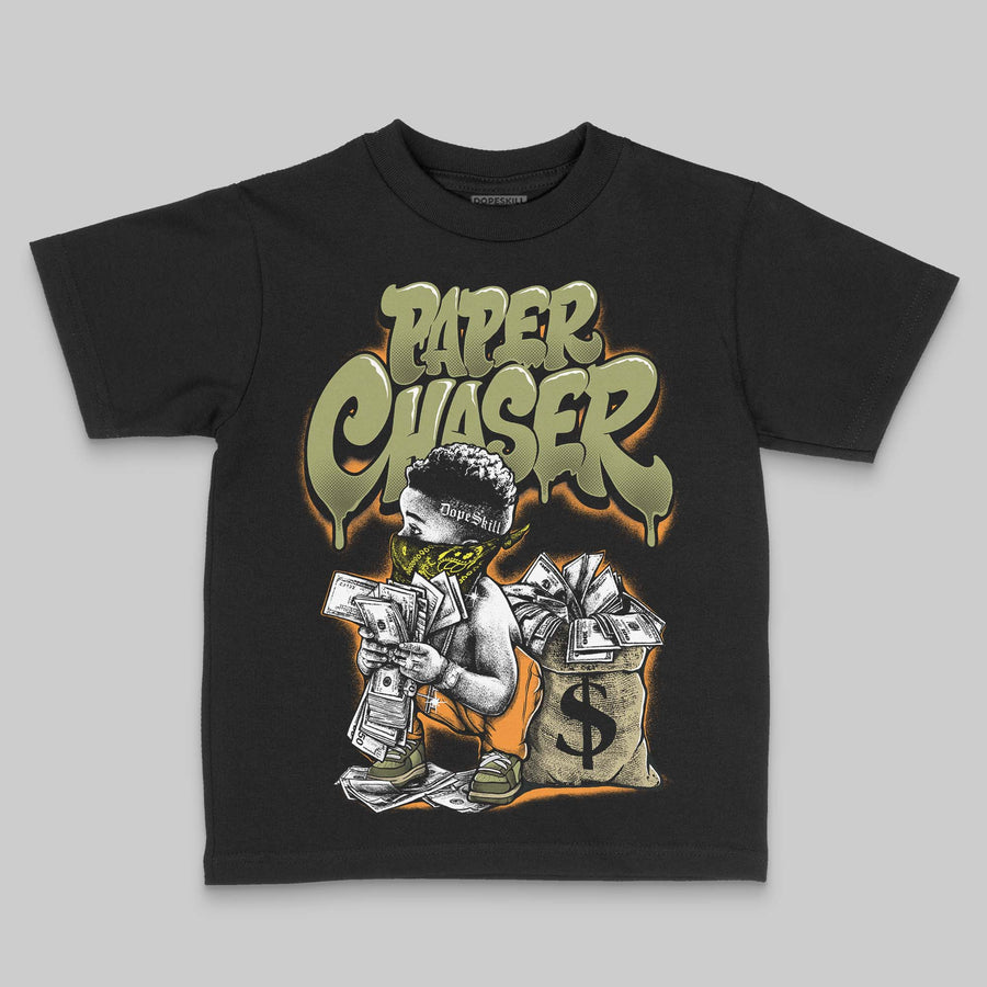 Olive 'Paper Chaser Boy' DopeSkill Graphic Toddler Kids T-shirt