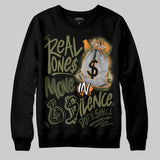 Olive Collection DopeSkill Sweatshirt Real Ones Move In Silence Graphic