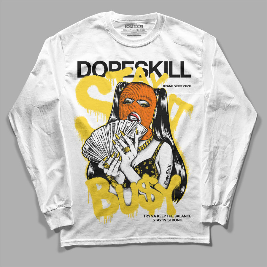 Black Tour Yellow AJ 4 Thunder DopeSkill Long Sleeve T-Shirt Stay It Busy Graphic