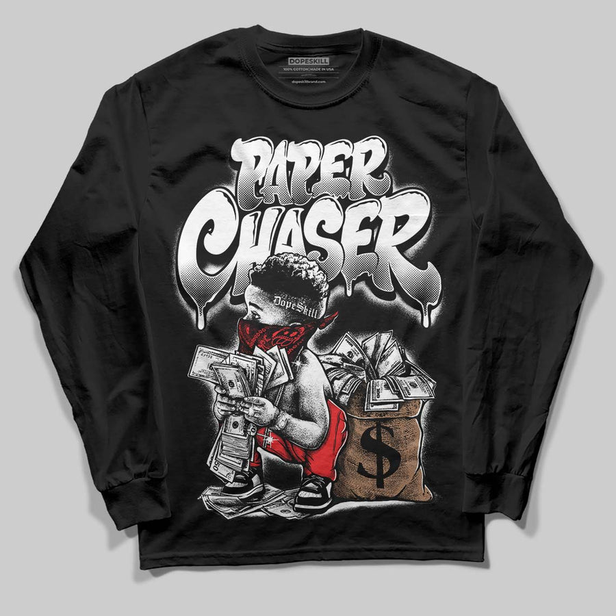 Black/White 'Paper Chaser Boy' DopeSkill Graphic Long Sleeve T-Shirt