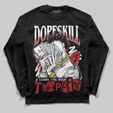 Fire Red “Black Tongue” 5s DopeSkill Long Sleeve T-Shirt Sorry I've Been Trappin Graphic