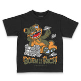 Olive 5s DopeSkill Toddler Kids T-shirt Born To Be Rich Graphic