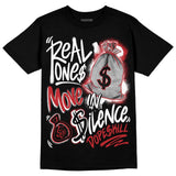 Red Taxi 12s DopeSkill T-Shirt Real Ones Move In Silence Graphic