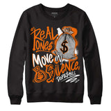 Orange Black White DopeSkill Sweatshirt Real Ones Move In Silence Graphic