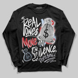 Black Metallic Reimagined 5s DopeSkill Long Sleeve T-Shirt Real Ones Move In Silence Graphic