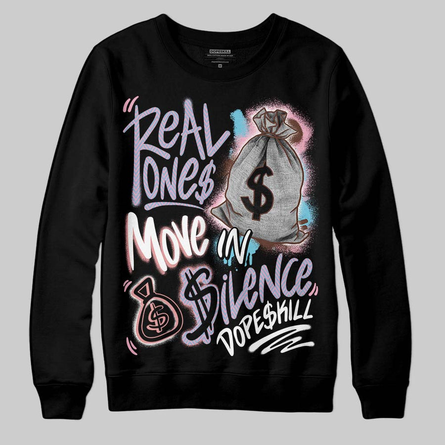 Harris Tweed x Denim Turquoise Dunk DopeSkill Sweatshirt Real Ones Move In Silence Graphic