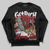 Fire Red “Black Tongue” 5s DopeSkill Long Sleeve T-Shirt Get Rich Graphic