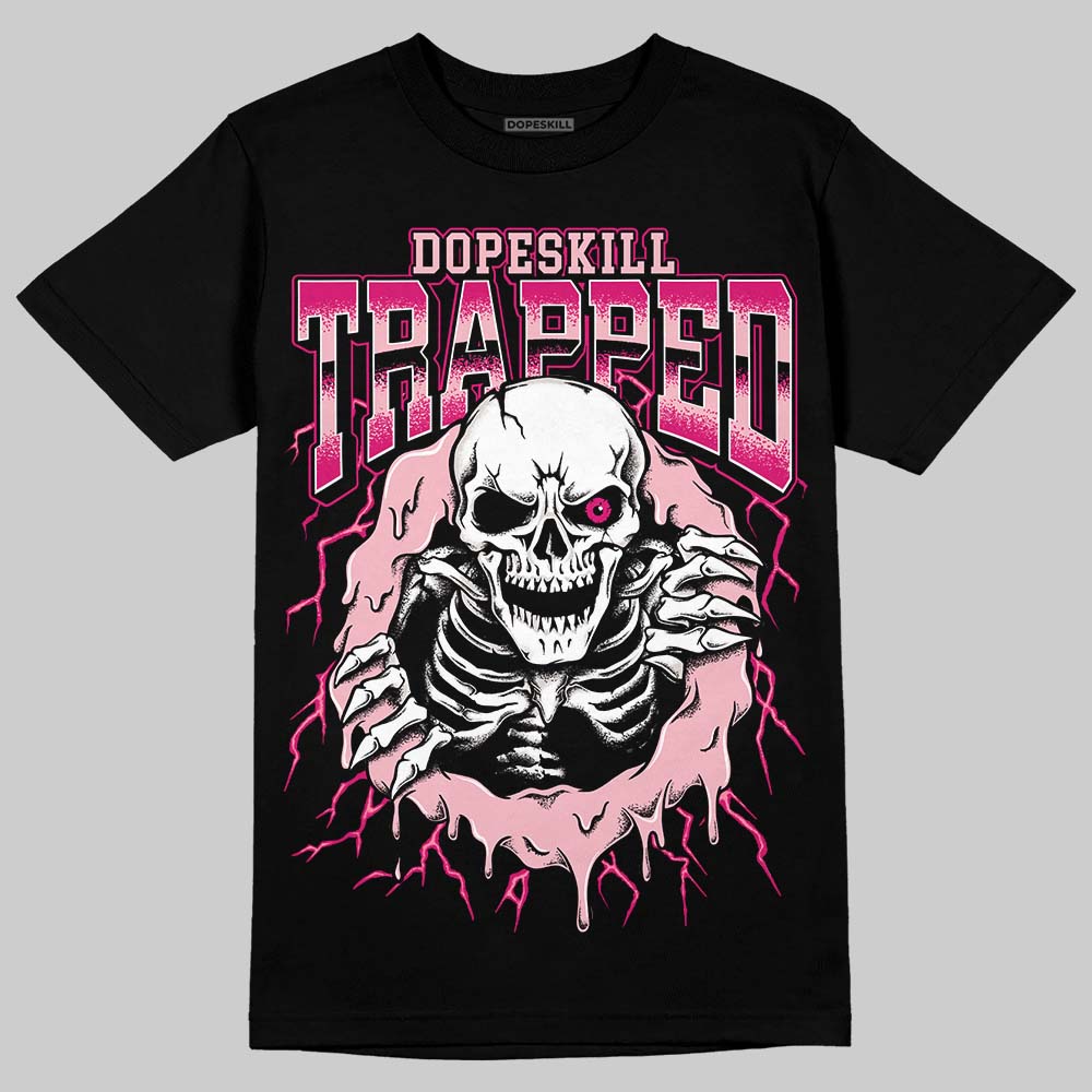 AJ 1 Mid Coral Chalk DopeSkill T-Shirt Trapped Halloween Rush Pink Graphic