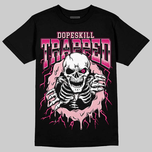 AJ 1 Mid Coral Chalk DopeSkill T-Shirt Trapped Halloween Rush Pink Graphic