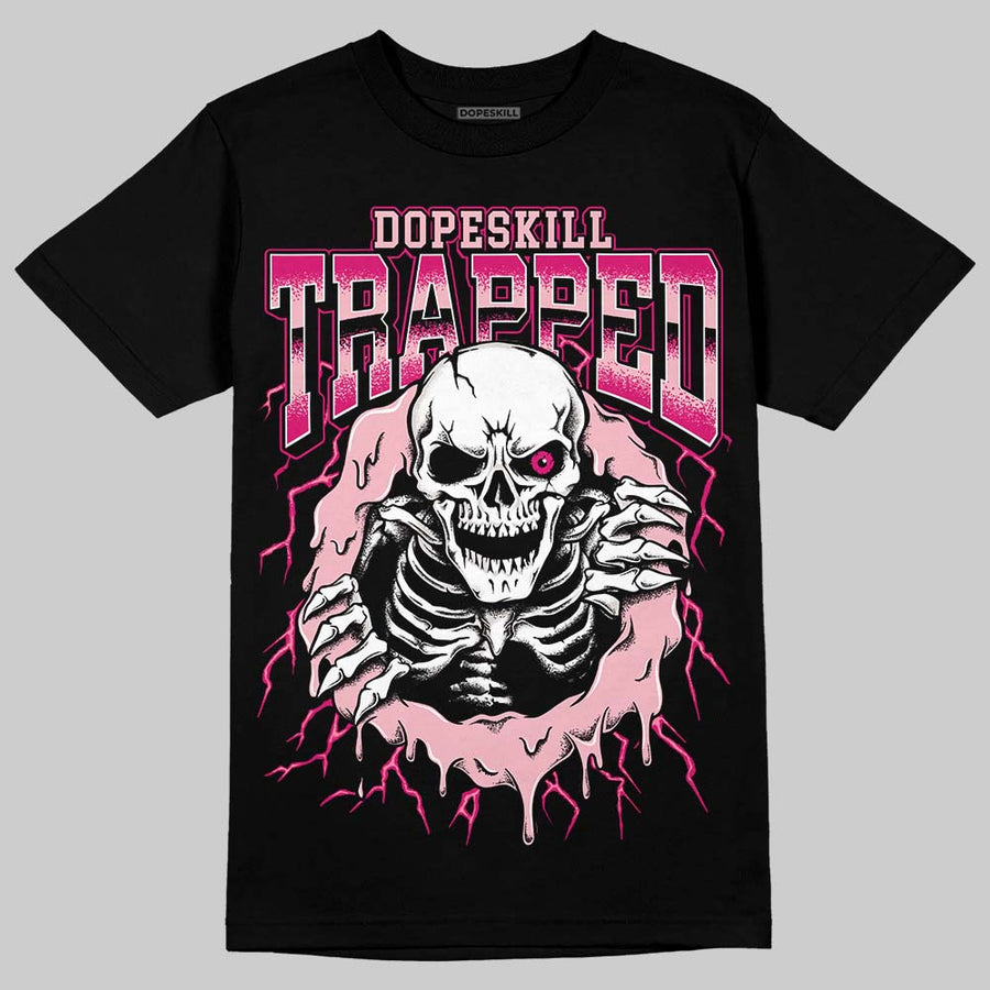 AJ 1 Mid Coral Chalk DopeSkill T-Shirt Trapped Halloween Rush Pink Graphic
