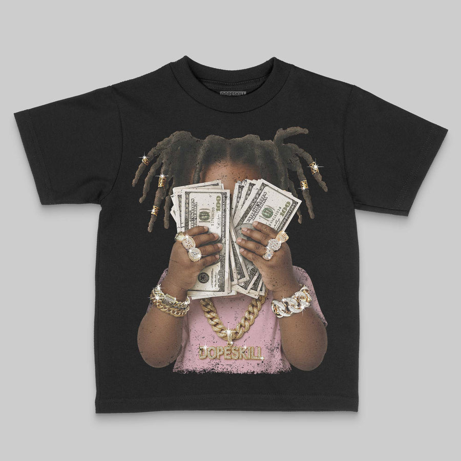 Medium Soft Pink 4s DopeSkill Toddler Kids T-shirt Rich Youth Graphic