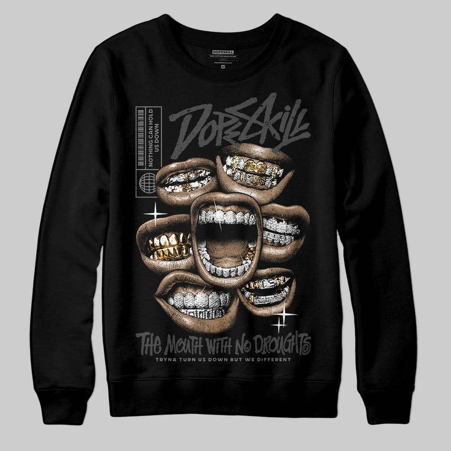Black Cat 4s DopeSkill Sweatshirt The Mouth With No Droughts Graphic
