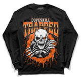 Brilliant Orange 12s DopeSkill Long Sleeve T-Shirt Trapped Halloween Graphic