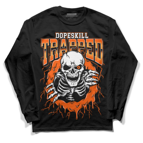 Brilliant Orange 12s DopeSkill Long Sleeve T-Shirt Trapped Halloween Graphic