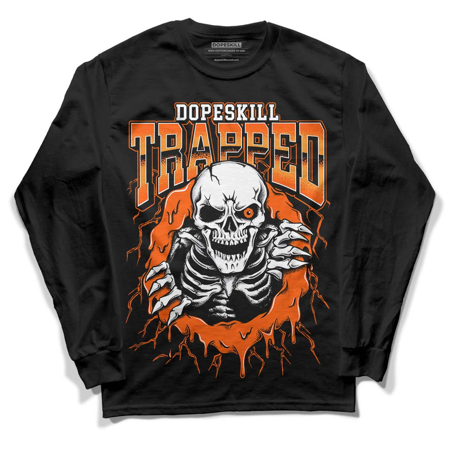 Brilliant Orange 12s DopeSkill Long Sleeve T-Shirt Trapped Halloween Graphic