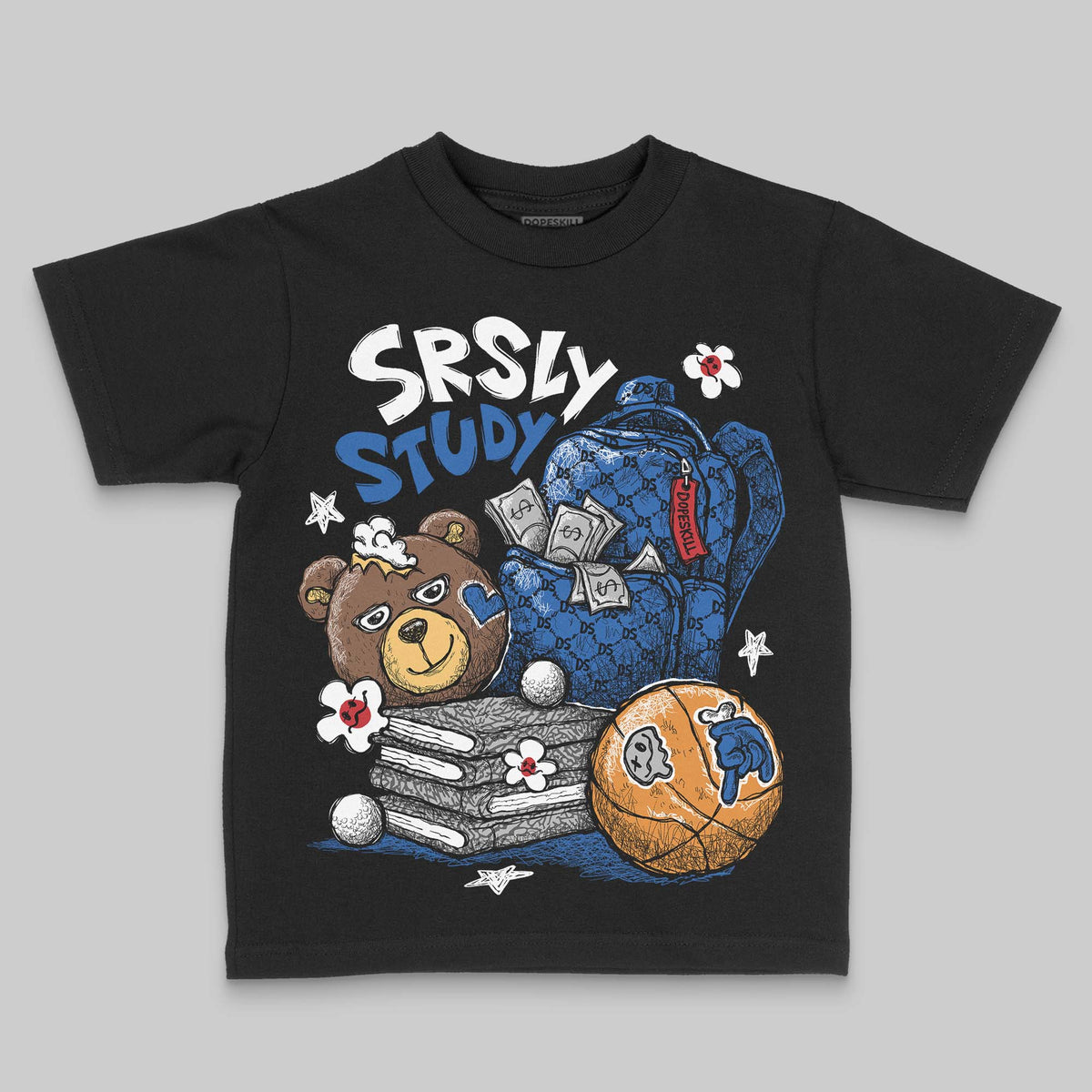“True Blue” 3s DopeSkill Toddler Kids T-shirt SRSLY Study Graphic