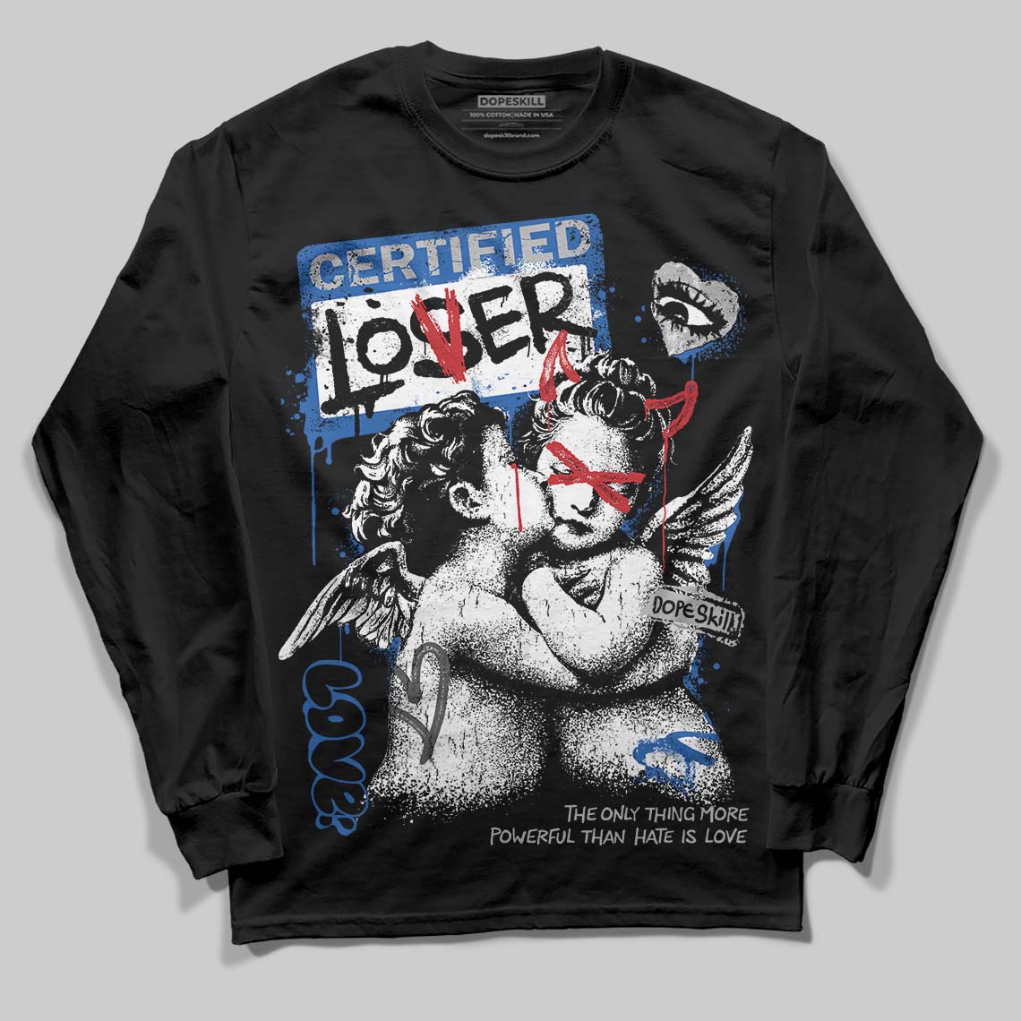 “True Blue” 3s DopeSkill Long Sleeve T-Shirt Certified Lover Graphic