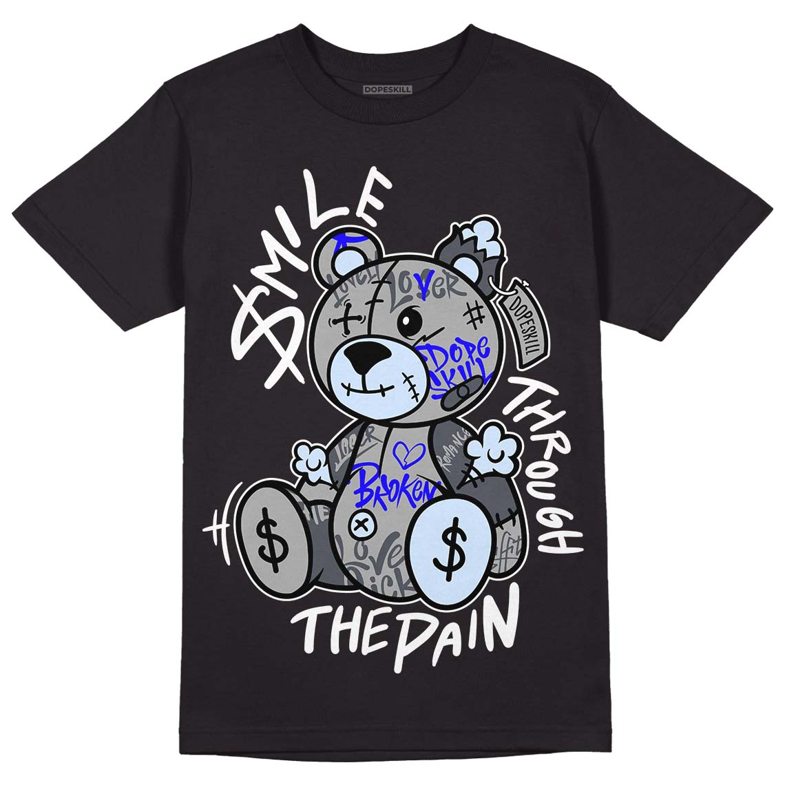 AJ 11 Cool Grey DopeSkill T-Shirt Smile Through The Pain Graphic