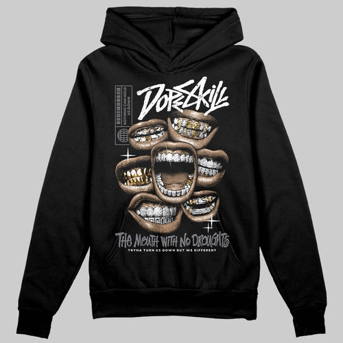 Flint Grey 9s DopeSkill Hoodie Sweatshirt The Mouth With No Droughts Graphic