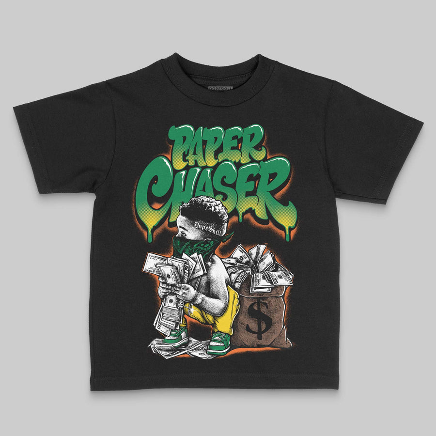 Green 'Paper Chaser Boy' DopeSkill Graphic Toddler Kids T-shirt