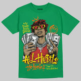 Green 'All Hustle No Luck' DopeSkill Graphic T-Shirt