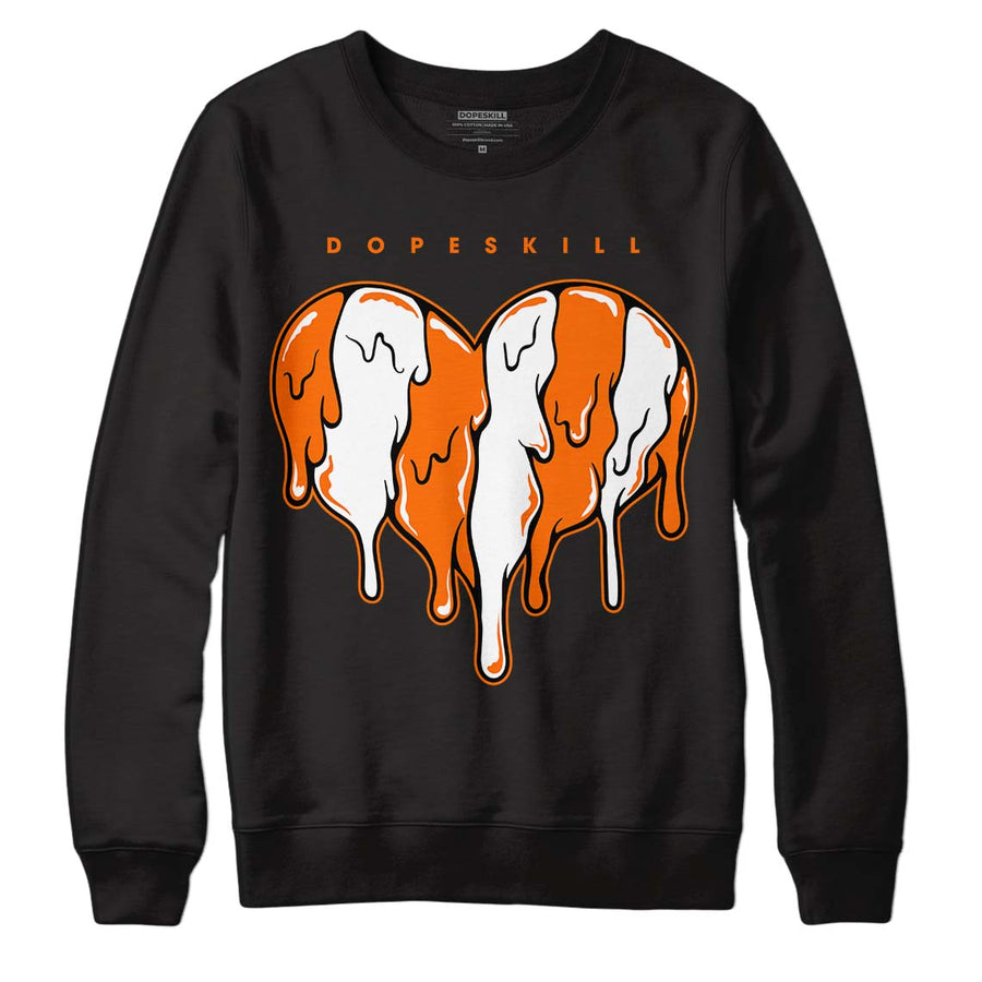 Orange Black White DopeSkill Sweatshirt Slime Drip Heart Graphic