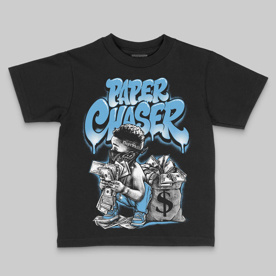 University Blue 14s DopeSkill Toddler Kids T-shirt Paper Chaser Boy Graphic