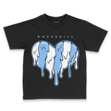 Powder Blue 9s DopeSkill Toddler Kids T-shirt Slime Drip Heart Graphic