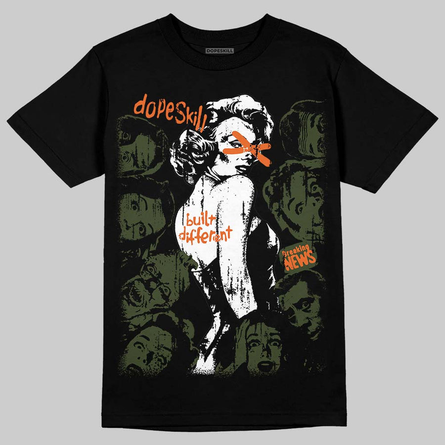 Olive Collection DopeSkill T-Shirt Built Different Graphic