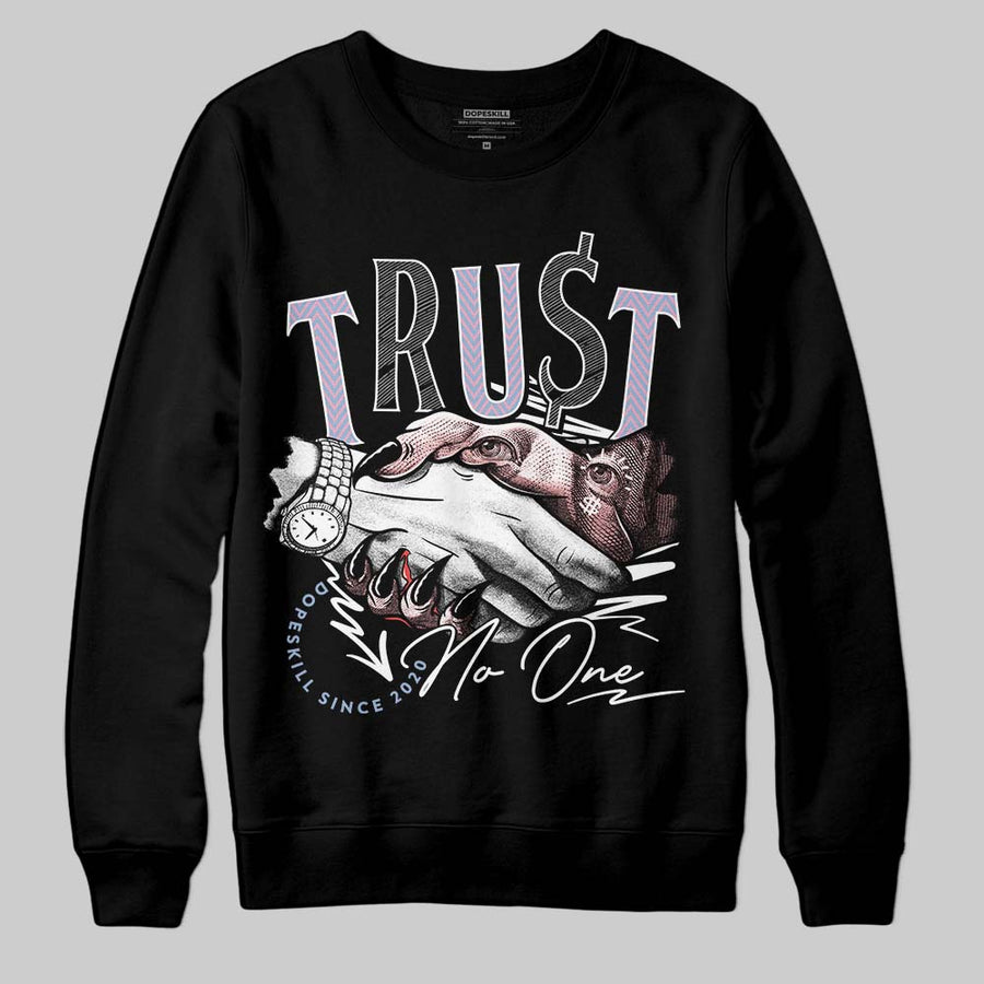 Harris Tweed x Denim Turquoise Dunk DopeSkill Sweatshirt Trust No One Graphic