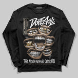 Reverse Metallic 5s DopeSkill Long Sleeve T-Shirt The Mouth With No Droughts Graphic