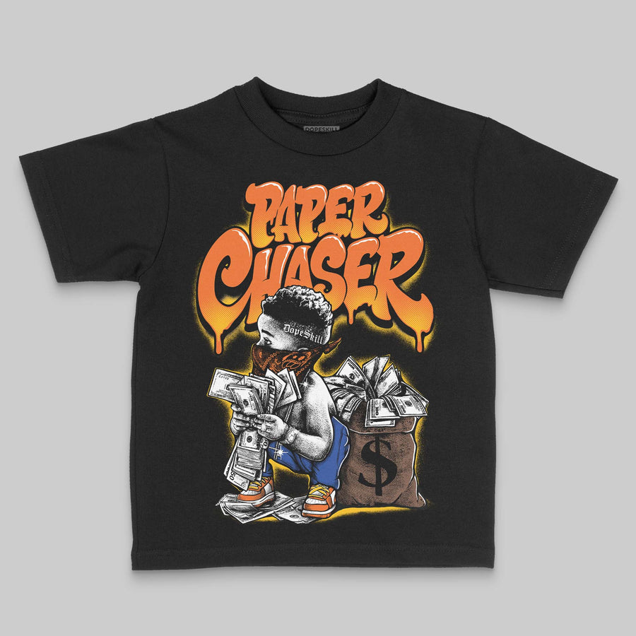 Orange 'Paper Chaser Boy' DopeSkill Graphic Toddler Kids T-shirt