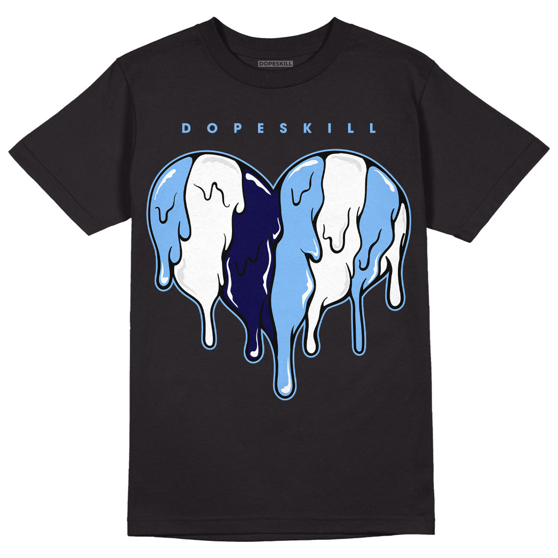 AJ 6 University Blue DopeSkill T-Shirt Slime Drip Heart Graphic
