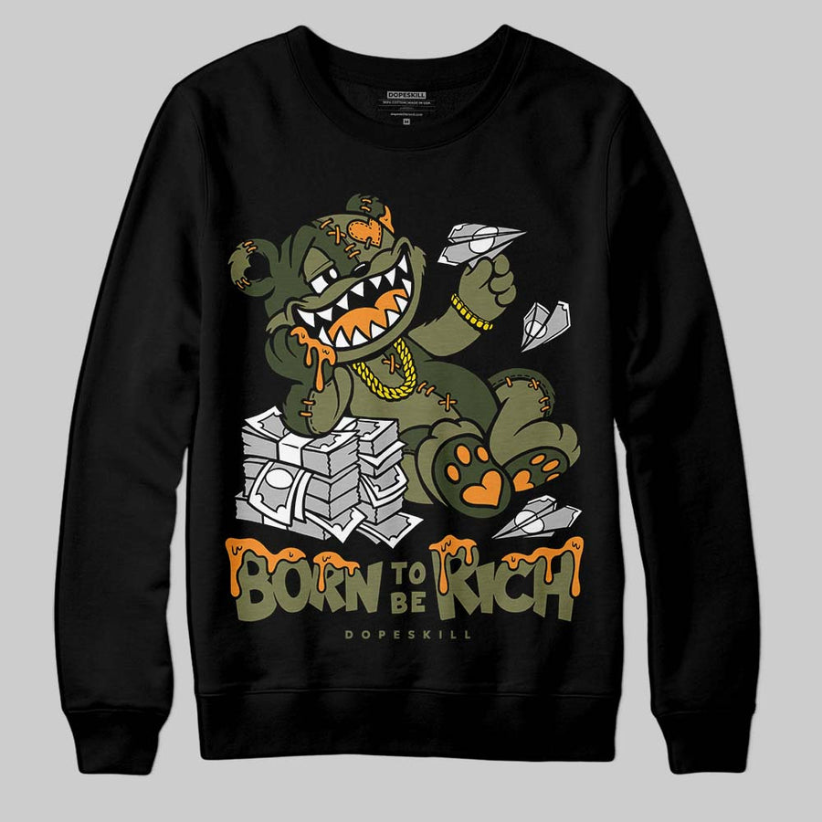 Olive Collection DopeSkill Sweatshirt Born To Be Rich Graphic