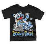 Powder Blue 9s DopeSkill Toddler Kids T-shirt Born To Be Rich Graphic