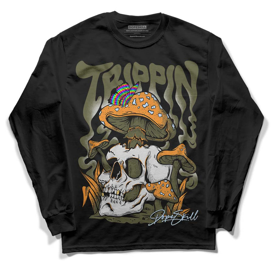 Olive 5s DopeSkill Long Sleeve T-Shirt Trippin Graphic