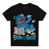 Military Blue 4s DopeSkill Toddler Kids T-shirt Born To Be Rich Graphic