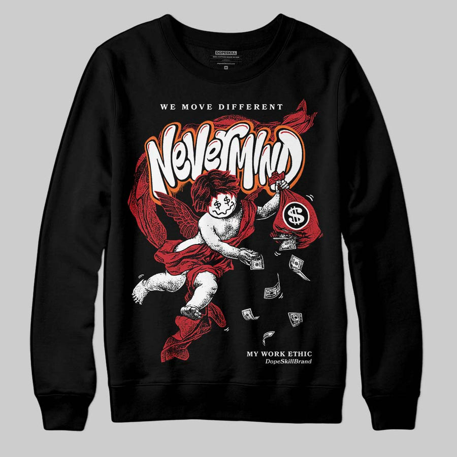 Fire Red “Black Tongue” 5s DopeSkill Sweatshirt Nevermind Graphic