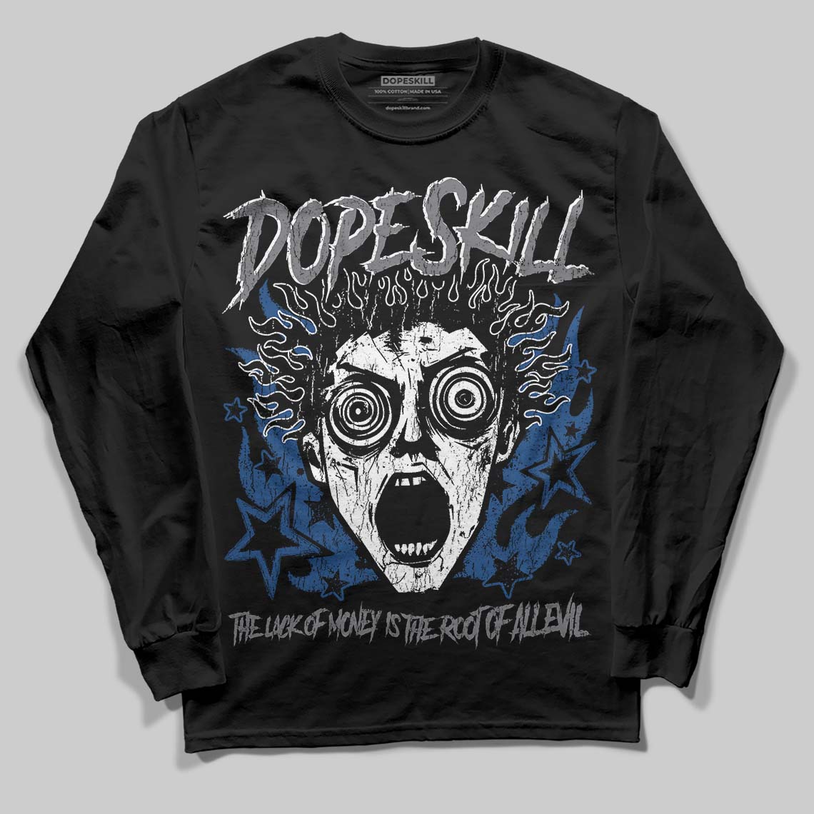 Flint Grey 9s DopeSkill Long Sleeve T-Shirt Root of Evil Graphic